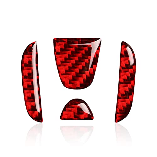4PCS Car Steering Wheel Logo Caps Carbon Fiber Sticker Decal H Shape Logo Emblem Badge Compatible with Honda Civic 2016 2017 2018 2019 2022 2022 Accord 2019 2022 Accessories