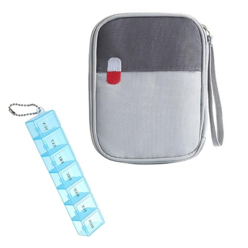KARELLS Bolsa para medicamentos, bolsa de viaje para farmacia impermeable, bolsa de primeros auxilios, bolsa de primeros auxilios, bolsa para medicamentos, portátil, para la oficina, viajes, camping,