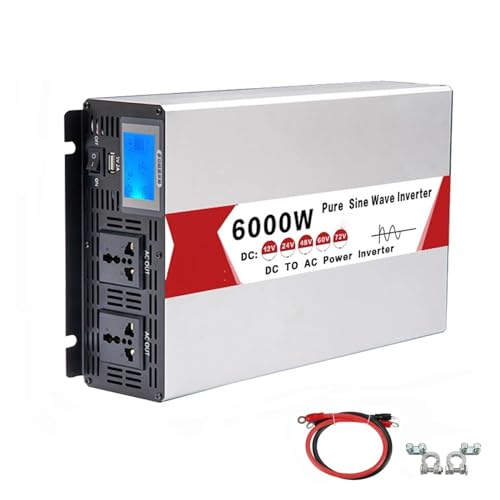 Convertisseur 24V 110V 60Hz 6000W onde sinusoïdale pure avec double prise AC et USB