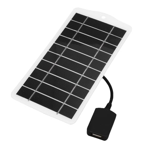 Dilwe Cargador de Panel Solar de 5 W, Cargador de Teléfono USB Monocristalino Portátil para el Campamento Al Aire Banco de Energía de Emergencia de Emergencia con Eficiencia USB Universal, Ideal