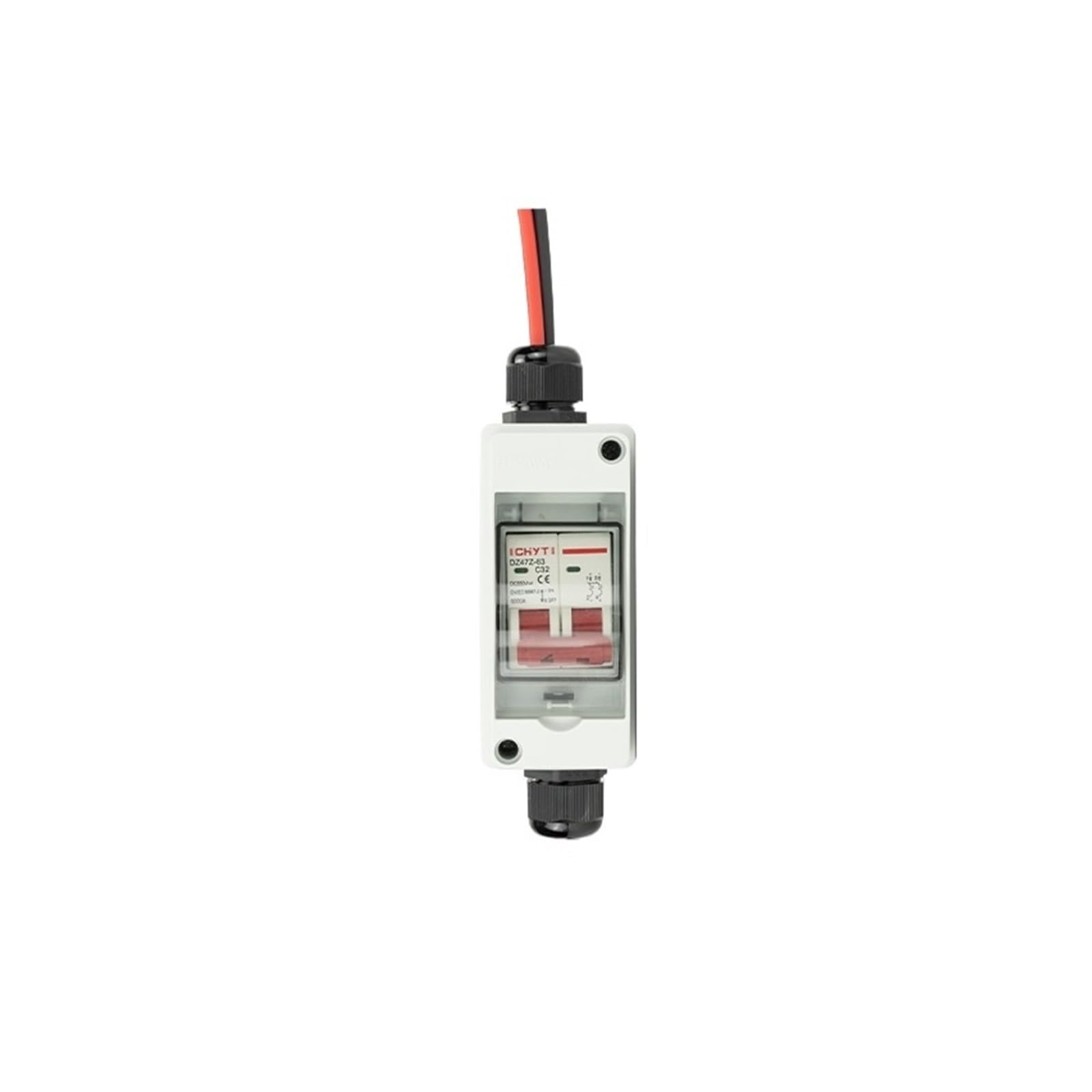 Disjoncteur solaire 63A DC 550V 6kA haute capacité de coupure 2 pôles pour coffret électrique