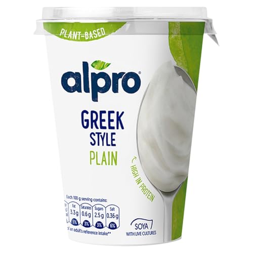 Alpro Greek Style Plain, Plant-Based & Soya Yoghurt Alternative, Vegan & Dairy Free, 400g