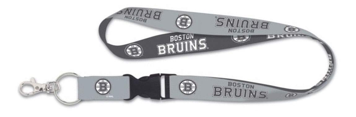 Lanière porte-clés Boston Bruins de qualité supérieure en version anthracite
