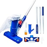 Aspirador para Piscinas Herramientas de Limpieza, Cabezales de aspiración con mástil telescópico Desmontable Kit de Aluminio para bañera de hidromasaje, Fuente, cuario, SPA, Estanque