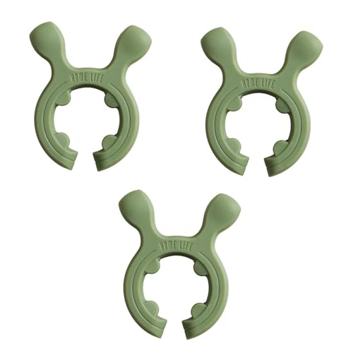 Alxjejo 3 Pack Silicone Pot Clip Utensil Rest, Deer Antler Spoon Holder for Pot Handles, Boil Over Guard & Lid Lifter, Heat Resistant Spoon Rest for Kitchen, Fits Handles 0.5