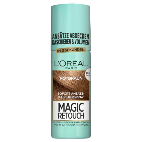 LOréal Paris Ansatz-Kaschierspray für stufenlose und natürliche Übergänge Kaschiert Ansätze bis zur nächsten Haarwäsche Magic Retouch Rotbraun 1 x 75 ml
