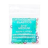 JMU Orthodontic Elastics 3/16 Inch Medium Neon Non-Latex 4.5oz 100 pack Intraoral Elastic Bands Dental Rubber Bands Made in USA