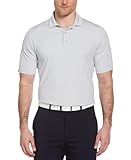 Callaway Men's Ventilated Classic Jacquard Short Sleeve Golf Polo, Stretch Seams, Moisture-Wicking (Available in Big & Tall), Gray Dawn, Medium