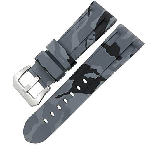 Bracelet de montre en caoutchouc 24mm camouflage pour Luminor étanche