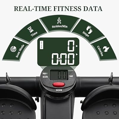 Mini Stair Steppers with Resistance Bands for Exercise at Home, Portable Exercise Twist Stepper Machine for Full Body Workout, Hydraulic Fitness Stepper with LCD Monitor, Black