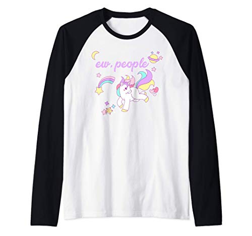 Ew People Amante Divertido del Unicornio Camiseta Manga Raglan