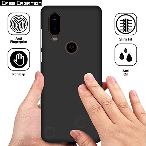 Image of Case Creation for Motorola P40 2019 Back case, Motorola P40 Slim Flexible Smart Look case with 360 Camera All Angle Protection (Pure Black)