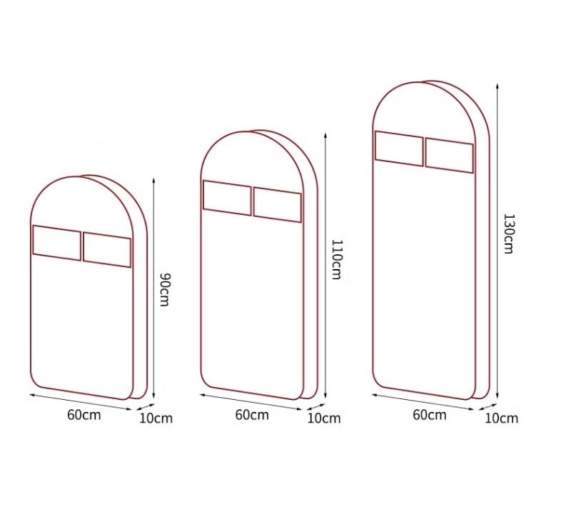 Habrur Clothes Cover 3.9" Gusseted Garment Bag for Travel with Zipper Clear Window Suit Bags, 3 Pack Suit Bags (Color : C, Size : 60 * 90cm)2