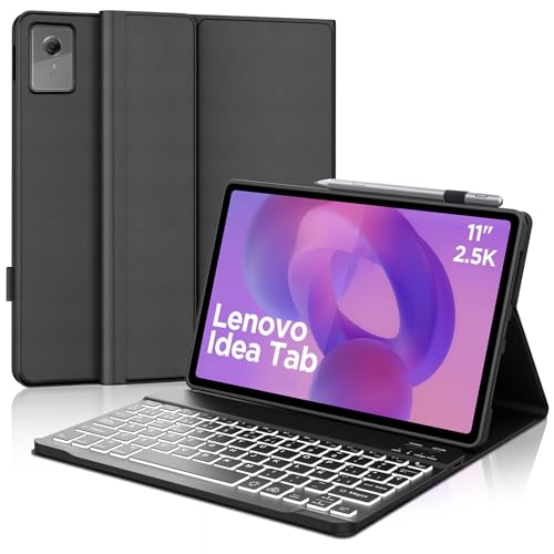 Funda con teclado retroiluminado para Lenovo Idea Tab 11 2025 extraíble rosa
