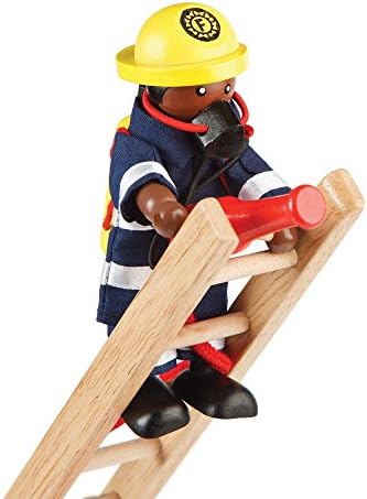Tidlo, Fireman Figures - 4pc, Wooden Toys, Action Figures, Dolls House People, Small Dolls, Fire Engine Toys, Dolls' Playsets, Dolls House Accessories