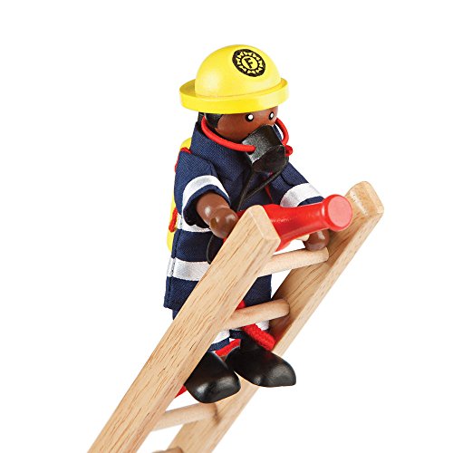 Bigjigs Firefighters Set de 4 figuras de bomberos articuladas de madera 3
