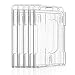 Pawfly 2 Card Badge Holder Vertical 5 Pack Transparent Plastic ID Credit Card Protector with Thumb Slot