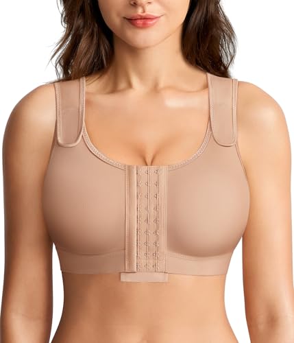 Image of BRABIC Post Surgery Compression Bras for Women Front Closure Mastectomy Bra with Wide Adjustable Straps Wirefree