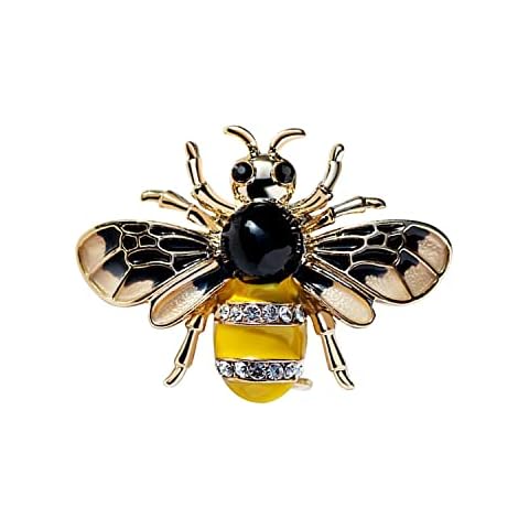 JJWNMLL Bee Brooches Insect Animal Pin Badge Crystal Honeybee Brooch Female Brooches Birthday Wedding Gift for Mum Wife Women Jewellery Cover