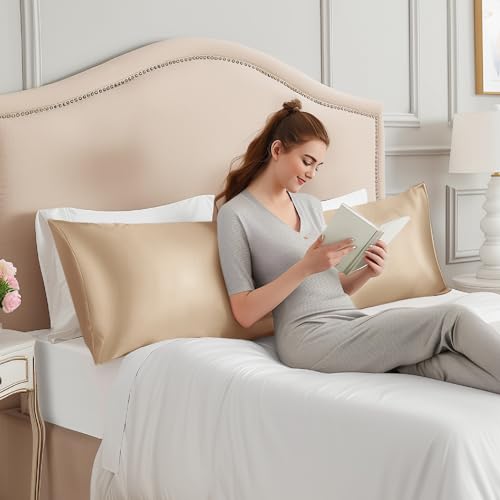 Image of INFIIXSO Silk Pillowcase Champagne 20 inchx54 inch