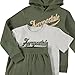 AEROPOSTALE Boys 3 Piece Outfit Set - Fleece Pullover Hoodie, Cargo Sweatpants, T-Shirt, Boys Activewear Set, Sizes 4-29 Green