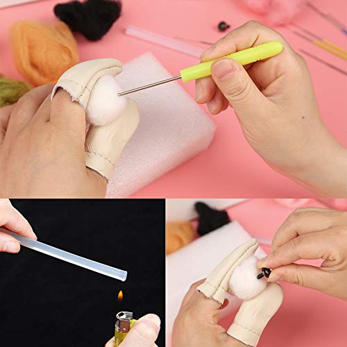 Needle Felting Kit With Instructions, Gift Box, 6 Pcs Felting Needles, Felting Foam Mat, Wool Roving, Animal Felting Kits For Beginners Arts & Crafts & Christmas & Children's Day #TOP4