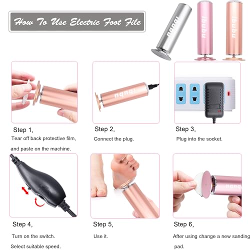 Ibubu FCR-01-G Electric Feet Callus Remover Gold Professional Powerful Foot File Pedicure Grinder Sanders thumb #5