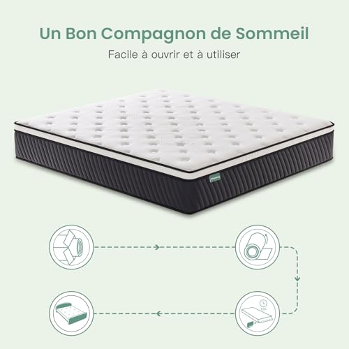 Matelas hybride 140x190 7 zones ressorts ensachés SZsuilong