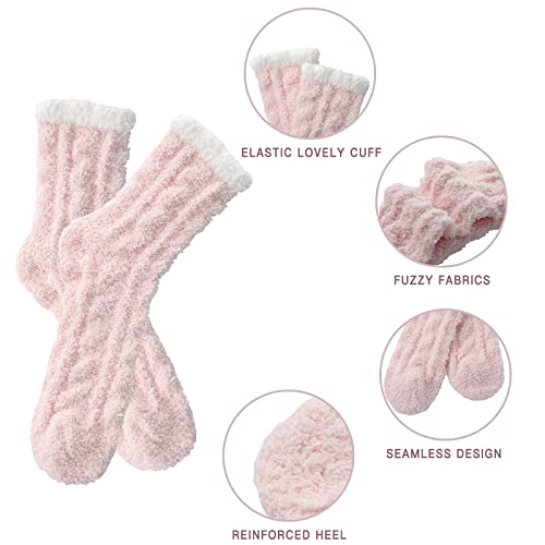 Image of Clothirily Fuzzy Socks for Women, Fluffy Socks Womens, Soft Cozy Slipper Sock for Women, Womens Winter Warm Sleeping Sock