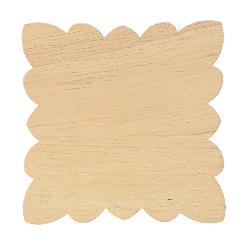 Apliques Esculpidos Em Madeira, 4 Unidades, Madeira de Borracha, Lindo Padrão de Flor, Apliques Escu