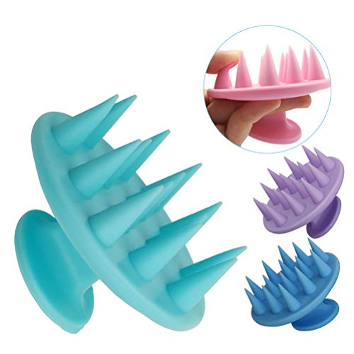 Lurrose 1 pç Escova de cabelo de silicone para shampoo e couro cabeludo massageador para lavagem de