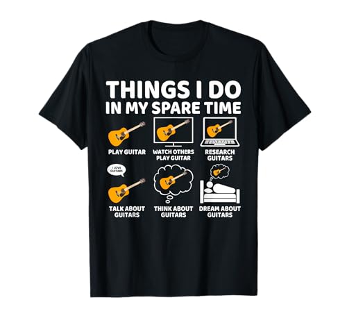Things I Do in My Spare Time Funny Guitar Lover Guitarist T-Shirt