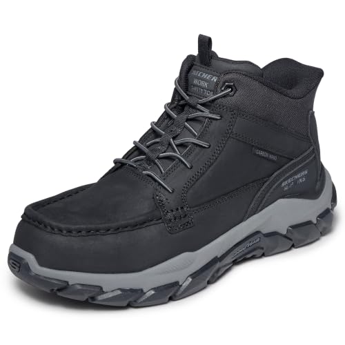 Skechers Skecher's Mens for Work Santoro Leather Safety Moc Toe Slip Ins