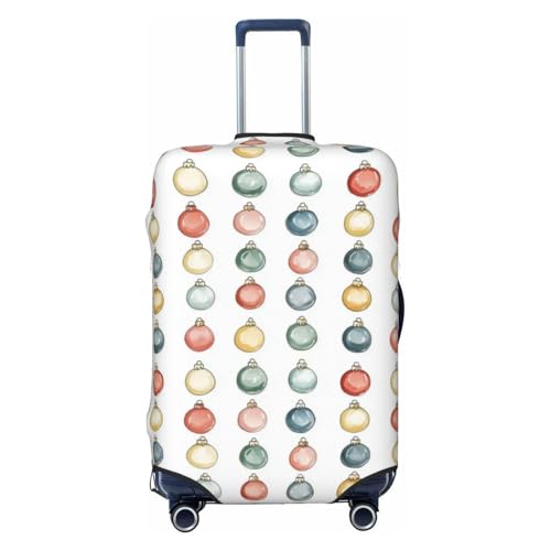 Colorful Christmas Ornaments Luggage Cover Protector Elastic Washable Anti-Scratch Suitcase Covers With Zipper Closure For Luggage 18-32 Inch X-Large