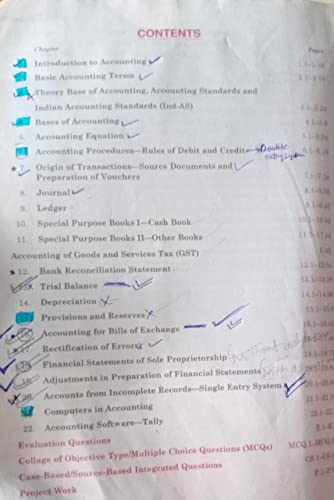 Image of TS Grewal's Double Entry Book Keeping Financial Accounting Class 11 Second Hand & Used Book (S)