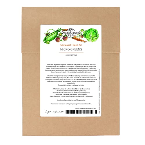Microgreens - set di semi con 5 lattughe da taglio a foglie piccole e a crescita rapida