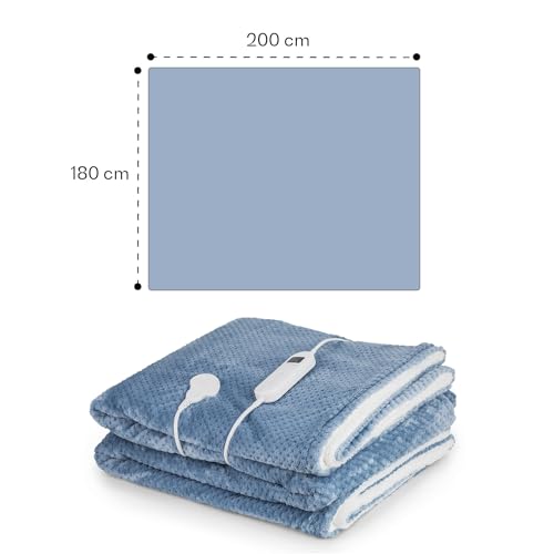 Klarstein Dr. Watson Deluxe XXL - Coperta elettrica, 160 W, 9 livelli di temperatura, elemento di controllo, 200 x 180 cm - 8