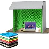 Carcasa portátil insonorizada para aislamiento de micrófono, reduce el eco y la reverberación en estudios de grabación domésticos