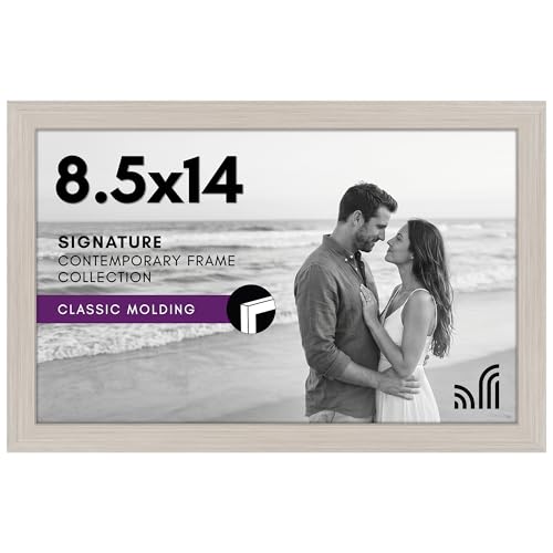 Americanflat 8.5x14 Picture Frame in Light Wood - Engineered Wood with Shatter Resistant Glass - Horizontal and Vertical Formats for Wall