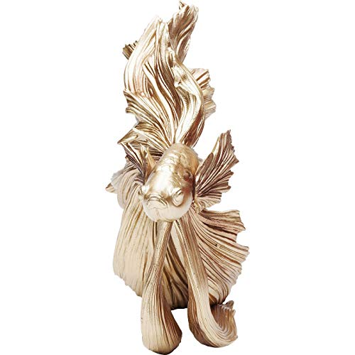 Miniatura 4 de Kare Design Figura Deco Betta Fish, Dorado, Pequeño, Poliresina, Hecho A Mano, 37x34x14cm, Sala De Estar