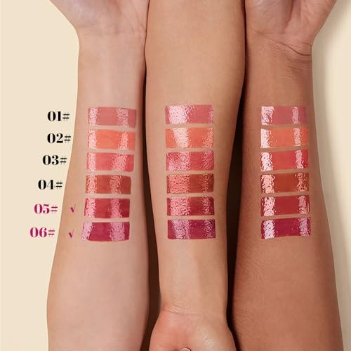 Image of Plumper Moisturizing Butter Lipstick for Women, Natural Tinted Lip Balm Shine Nourishing Hydrating Lip Gloss Stain for Dry Lips, Lightweight Lip Liner Care Makeup, Vegan, 2Pc Rose Red & Plum