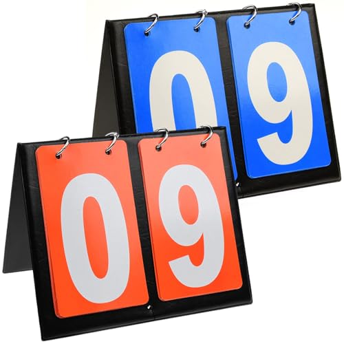 Fizleca Tabellone segnapunti per calcio, 2 pezzi, digitale per attività all'aperto, per calcio, ping-pong e pallavolo, con indicatore di livello 0-9 per competizioni