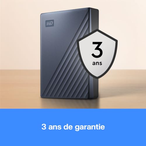 WD My Passport Ultra 5 to Disque Dur Externe Portable, Bleu Nuit