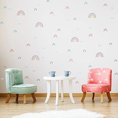 funlife 72Pcs DIY Small Rainbow Wall Stickers, Peel and Stick Colorful Wall Decal for Window Play Room Decoration, Kids Baby Nursery Decor