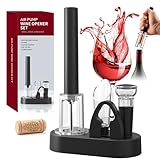 【Cadeau Idéal】Ce set de tire-bouchons pompe à air comprimé contient tout ce dont vous avez besoin pour ouvrir la bouteille, verser le vin et le conserver. Il est parfait pour la maison, les mariages et les fêtes, un cadeau idéal pour les amateurs de vin à la Saint-Valentin, à la fête des pères, à Noël et pour les anniversaires