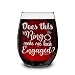 Shop4Ever Does This Ring Make Me Look Engaged? Laser Engraved Stemless Wine Glass ~ Engagement Gift ~ (15 oz, Stemless)