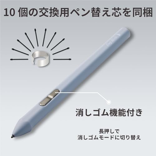 King Write SY05 グレー Galaxy Note | 富士通 Quaderno クアデルノ (Gen.2/Gen.3C) 用EMRスタイラスペン 高精度 最大4096レベル筆圧対応 パームリジェクション対応 消しゴム機能対応