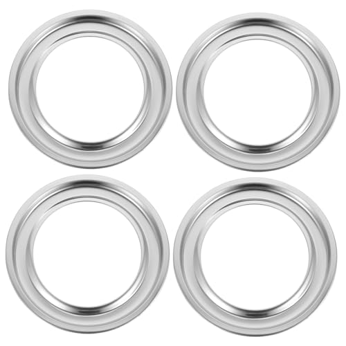 EXHUMKY 4pcs Stainless Steel Gas Range Drip Pans Burner for Countertop Liquefied Gas Stoves Non- Design Easy Installation Heat-conducting Kitchen Accessory