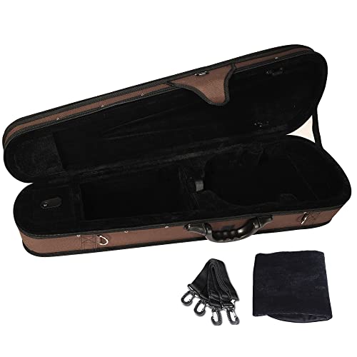 adm 4/4 Full Size Violin Hard Case Basic Professional Triangular Shape Backpack, Super Light Suspension (Brown)
