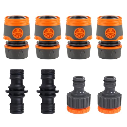 Mlysnd Raccord Garden, Raccord de Tuyau 13 mm (1/2 pouce), 8 Pièces Embout Connexion Rapide Connecteur Tuyau Arrosage Nécessaires Darrosage de Convient aux Jardins Familiaux(C)
